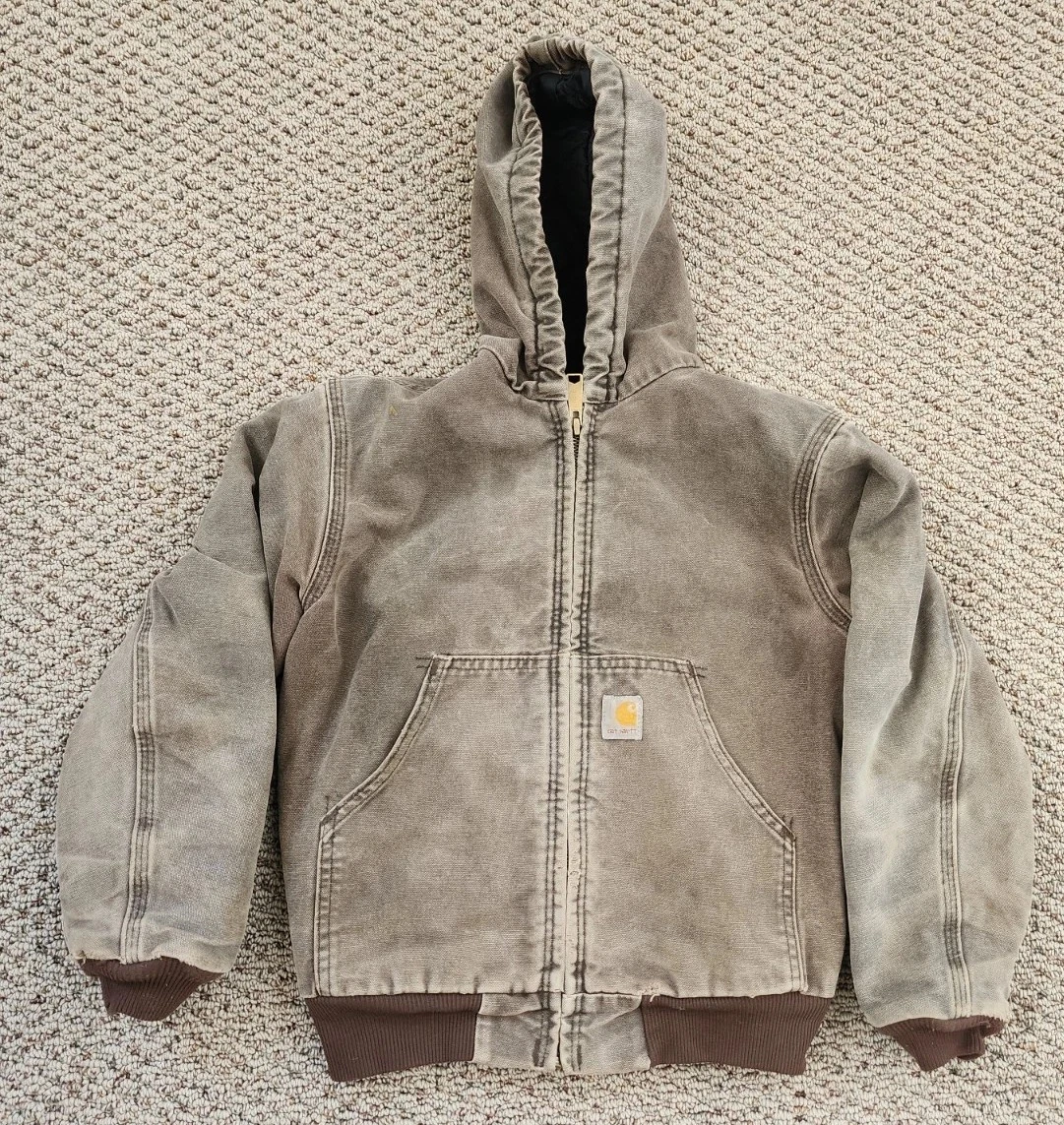 VINTAGE CARHARTT YOUTH KIDS BOYS JACKET Y06 CHT SZ Medium DUCK CANVAS Grunge USA