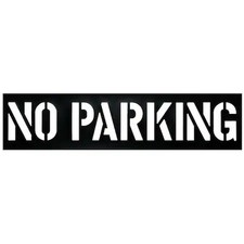 Zoro Select 3W626 Traffic Stencil, Message, No Parking, 12 In Character