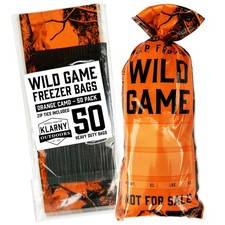 Wild Game Freezer Bags for Ground Meat or Venison, 1.5 LB Blaze Orange Camouf...