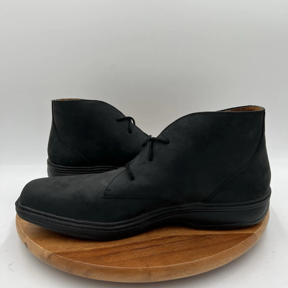 Botas chukka de vestir informales de cuero negro Ruk talla 14 Dr Comfort para hombre con cordones Foto 2 de 4