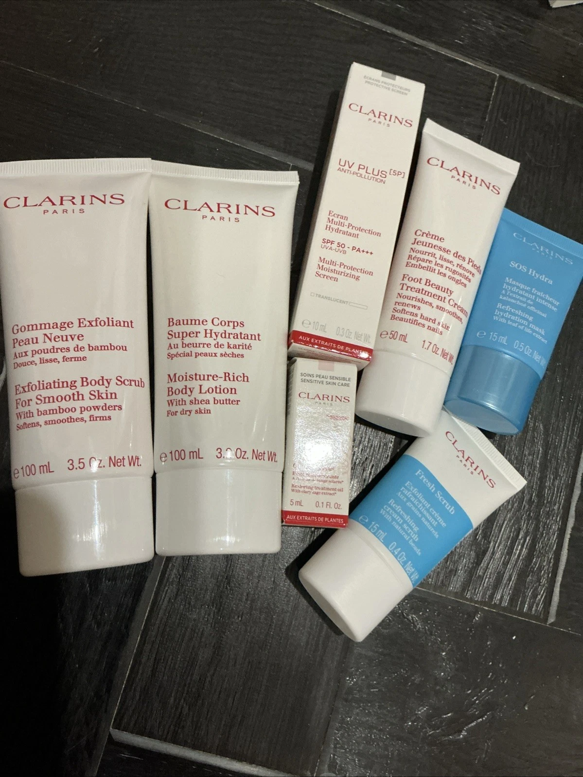 Clarins Skin Care Bundle, 7 Items, All New & Sealed Face & Body