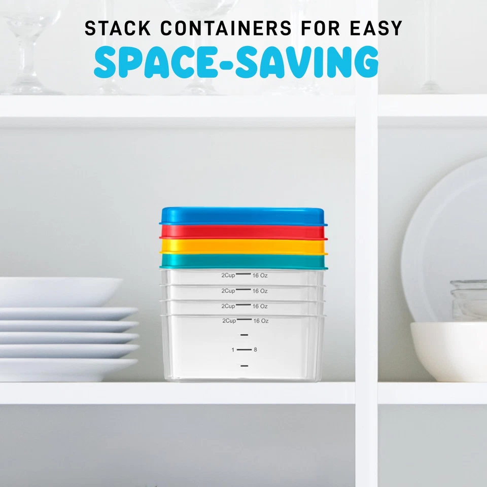 Recipientes de armazenamento de alimentos Fit Fresh 2 xícaras com tampas e pacotes de gelo para almoços - Imagem 3 de 4