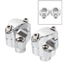 Chrome 1.5" Tall Handlebar Riser Clamp 1.25" Bar For Harley Softail Custom FXSTC
