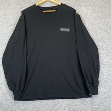 Vintage Napapijri Long Sleeve Shirt Men's Large Black Sweatshirt Chest Logo