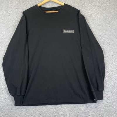 Vintage Napapijri Long Sleeve Shirt Men's Large Black Sweatshirt Chest Logo