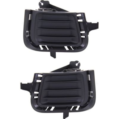 Left Driver Side Fog Light Bezel, Black with Chrome - Compatible with 2011 - 2014 Chrysler 300 (without Adaptive Cruise) 2012 2013