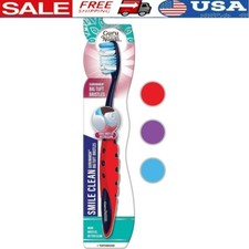 Soft Bristle Toothbrush Ergonomic Handle Plaque Removal Fresh Breath Adults Kids