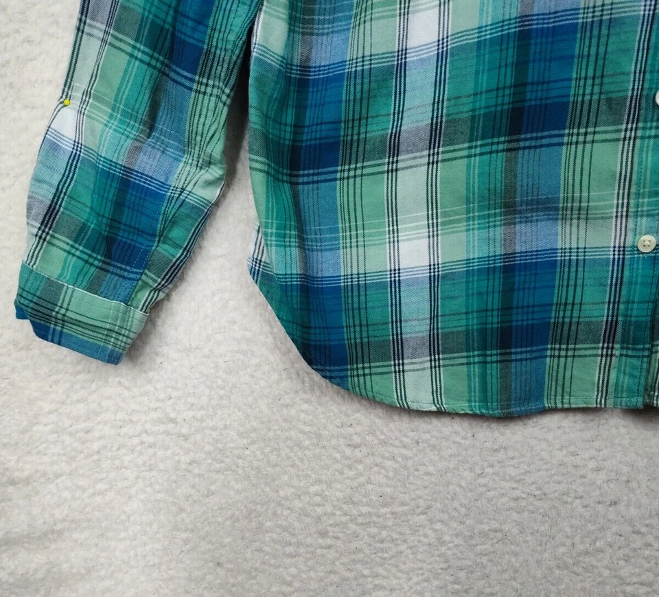 Top de mujer Laura Scott extra grande verde franela a cuadros manga larga abotonada Foto 4 de 4