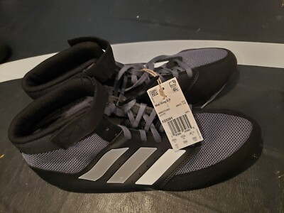 Brand New Adidas Mat Hog Black/White/Gray Wrestling Shoes