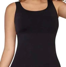 Curveez by Shapermint Women's Size L Black Square Neck Control Tank