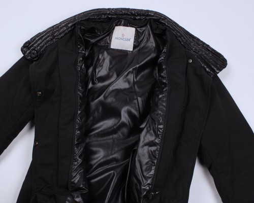 Womens MONCLER Chataignier Giubbotto Down Black Long Jacket Coat Size 1 - Picture 13 of 24