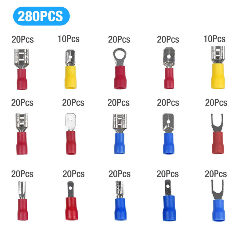 480/280PCS Assorted Crimp Spade Terminal Insulated Electrical Wire