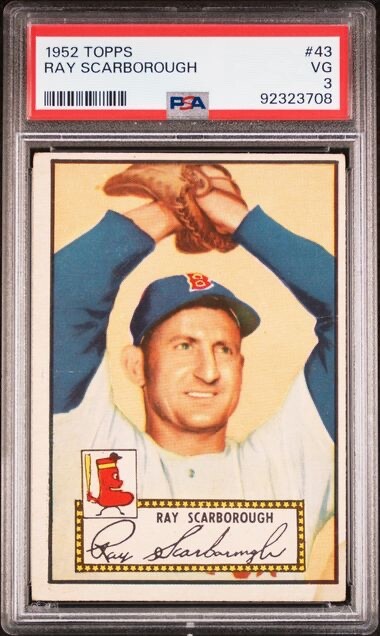 1952 Topps Ray Scarborough RB - PSA 3 - Red Sox Pitcher-REDUCED!