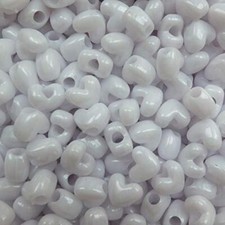 Heart Beads Pearl White Large Pony Beads Pk/50 Made in USA