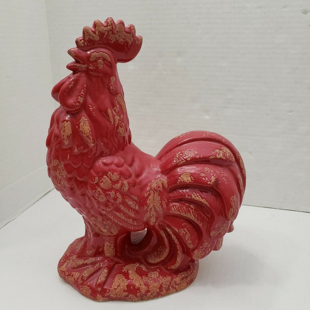 New Hobby Lobby Tall Kitchen Decor Red Chicken Rooster Sculpture Art
