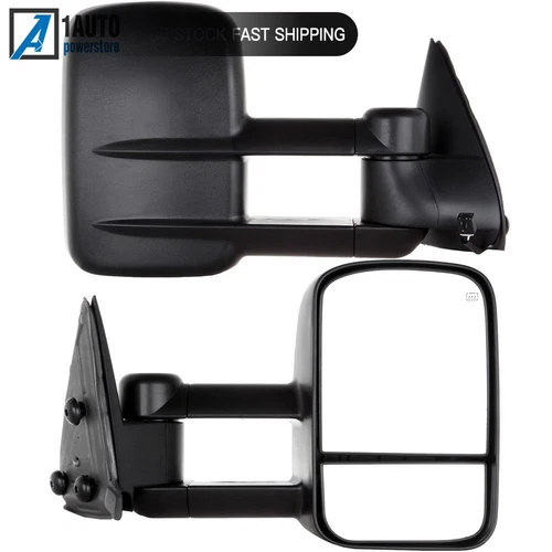 Pair Power Heated Towing Mirrors Side Mirror For 1999-2002 Chevy Silverado GMC