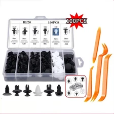 104Pcs Auto Bumper Clips Car Clips Plastic Rivets Fasteners Push Retainer Kit