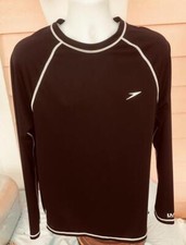 SPEEDO UV BLOCKTHEBURN Pullover Sz M NAVY BLUE Lightweight Cool Swim Tee