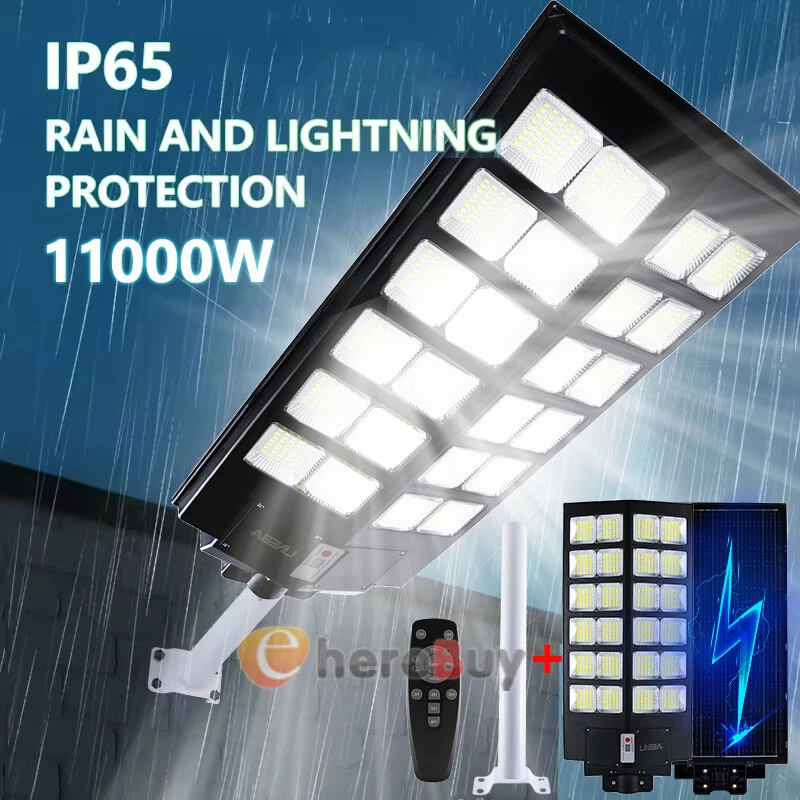 Solar Wall Lights Pathway Motion Sensor 11000W LED Bulb Outdoor Lamp Waterproof - Image 3 of 4