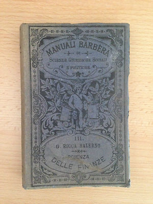 FINANZENWISSENSCHAFT Giuseppe Ricca Salerno G. Barbera Verlag 1921