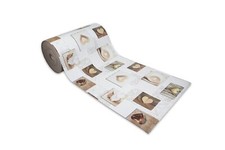 Tappeto Cucina PVC Passatoia ANTIMACCHIA antiscivolo cuori beige shabby SUITE18