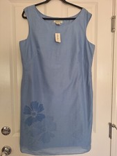 NWT Eddie Bauer Blue 100 Cotton Dress Size