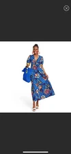 Tabitha Brown X Target mixed floral polkadot print Puff sleeve midi dress
