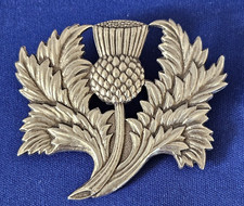 Scottish Traditional Highland Wear Vintage Pewter Thistle Brooch Pin