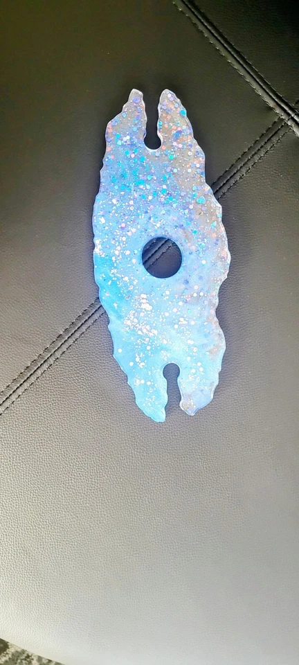 Portavasos/carrito de vino azul transparente mezclado con brillo azul plateado azul Foto 4 de 4