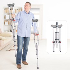 VILOBOS Aluminum Underarm Crutches Portable Adjustable Walking Cane Lightweight