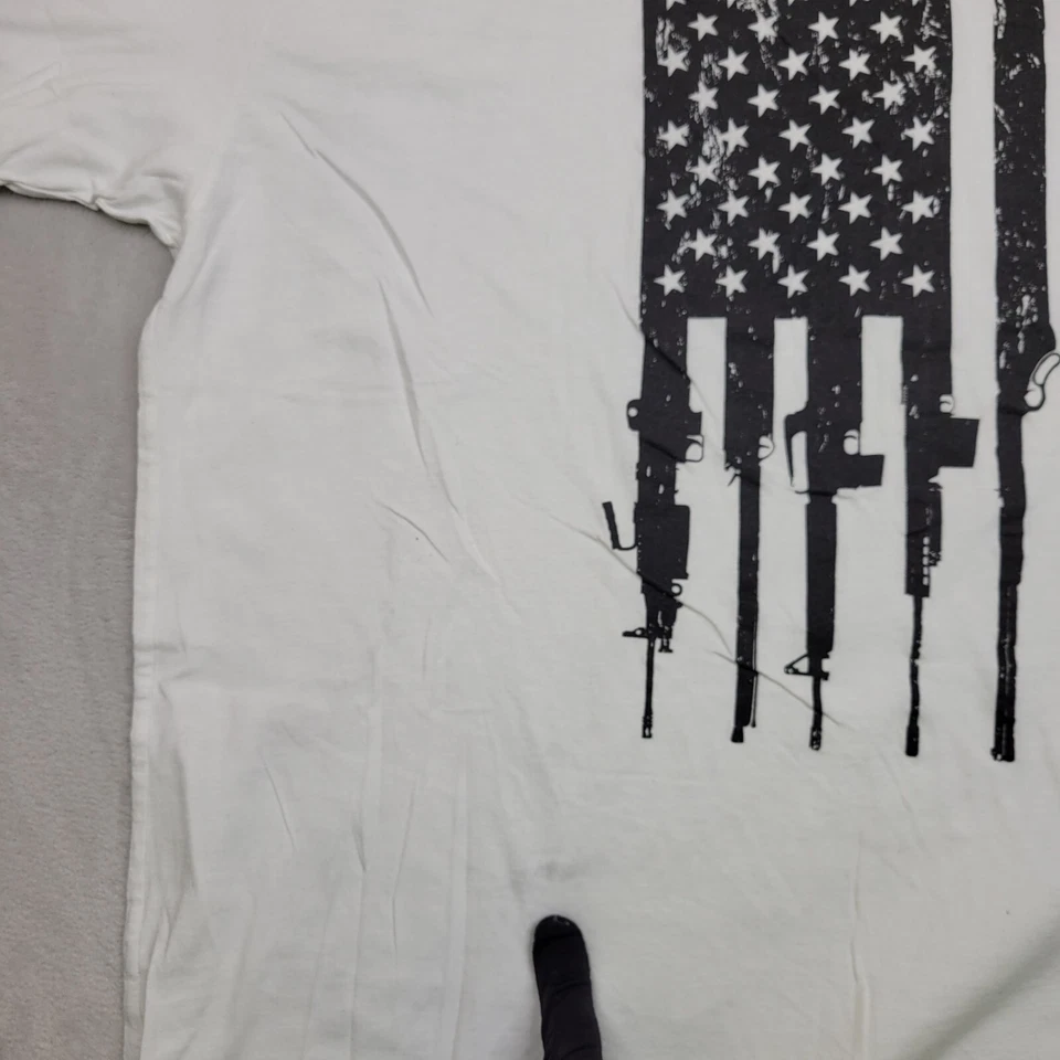 Camiseta Estilo Grunt Hombres XXXL Patriota Militar Veterano Táctica 2A Bandera Pistola 208 Foto 4 de 4