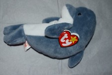 Ty Beanie Baby ECHO The Dolphin Plush Toy PVC Pellets w/ Tags Errors Yr 1996
