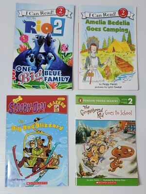 Lot of 4 Level 2 Reader Scholastic RIO Amelia Vedelia Scooby Doo Gingerbread Man