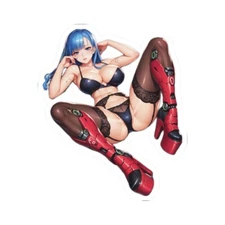 Sexy Cyberpunk Vixen Vinyl Sticker Futuristic Anime Goddess Aesthetic Character