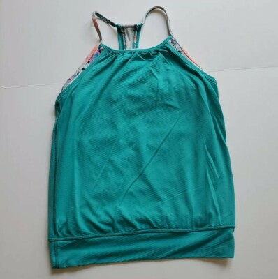 IVVIVA Lululemon Athletica Double Dutch Yoga Tank Top Turquoise, Girls Size 14