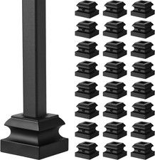 Iron Baluster Shoes Black Square Wrought for Staircase Interior Flat Shoes with