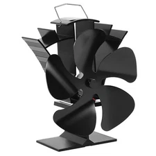 Heat Powered Wood Stove Fan 5 Blades Small Design for Enhanced Circulation