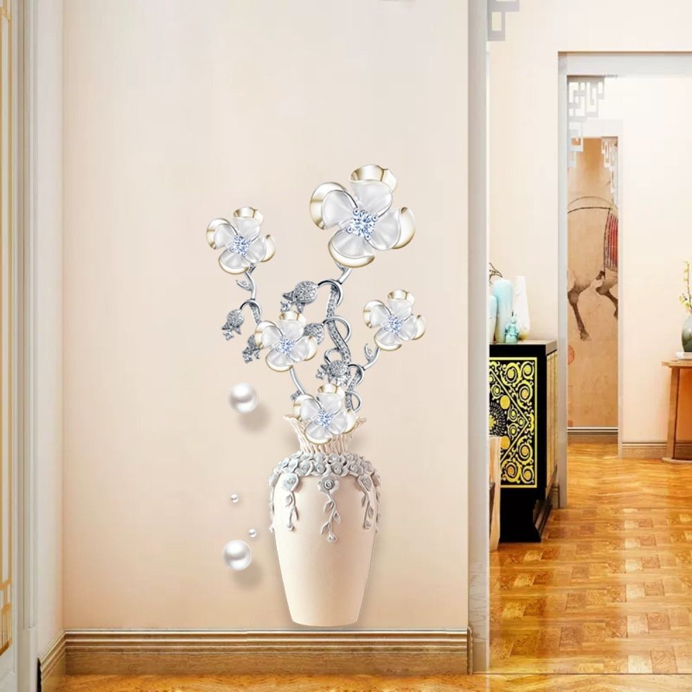 Selfadhesive Flower Vase Wall Stickers Art Mural Sticker Living Room