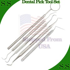 Dental Pick Tool Set of 5 Hygiene Plaque Remover Dental Instruments