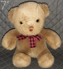 Vintage Baby GUND 2260 Brown Teddy Bear Bow Tie Stuffed Plush Toy Bearish 7 Inch
