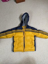 Carters Jacket Kids M 5-6 Navy Blue Yellow Puffer Winter Coat