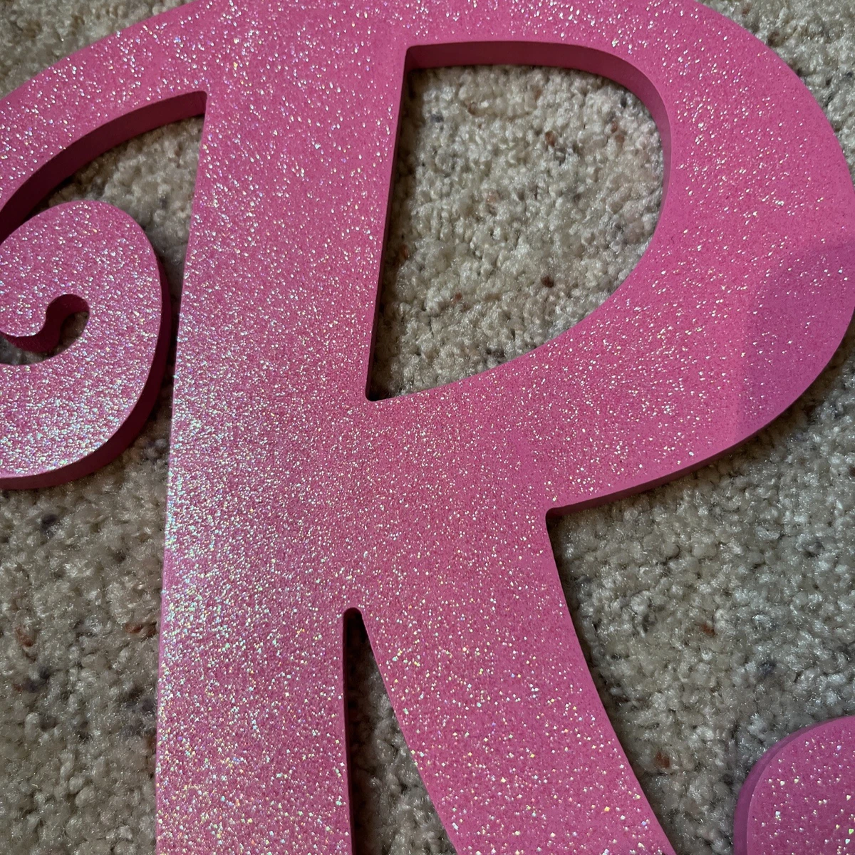 The Letter R In Pink Glitter