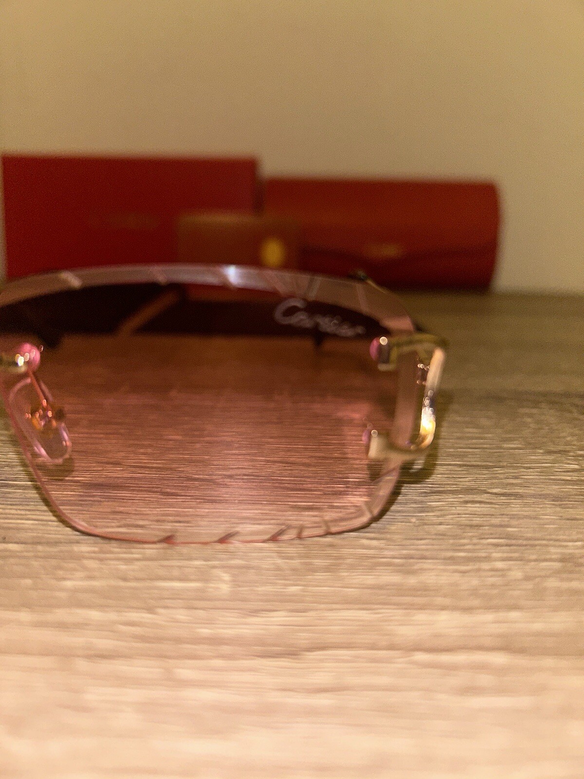 Carter C-Decor glasses pink lens brand new with accessories and dust protector