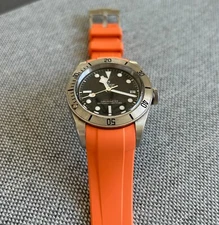 22mm ORANGE FKM Caoutchouc rubber Strap Tudor Black Bay Watches