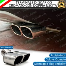TERMINALE DI SCARICO DOPPIO MARMITTA FORD FOCUS MK3 FINALINO CROMATO INOX