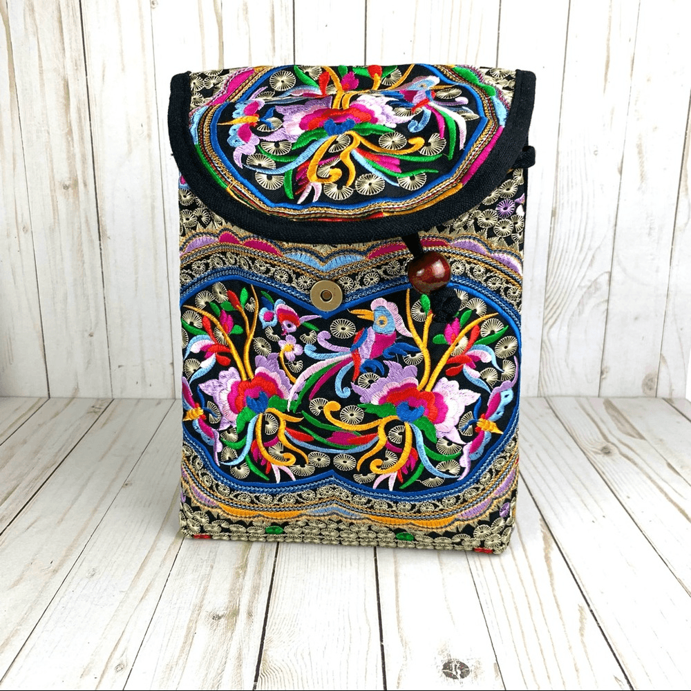 Boho Embroidered Colorful Floral Ethnic Backpack | eBay display picture 2