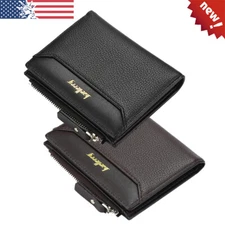 Waterproof Wallet Leather Credit Card ID Holder Zipper Purse for Mens Xmas Gifts