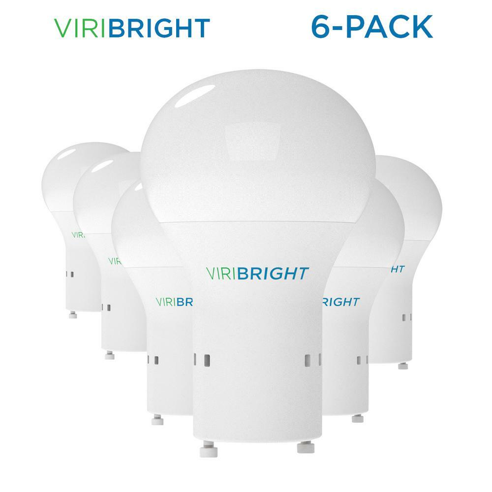 Viribright 60 Watt Equivalent A19 GU24 LED Light Bulb Daylight Adjustable 6Pack