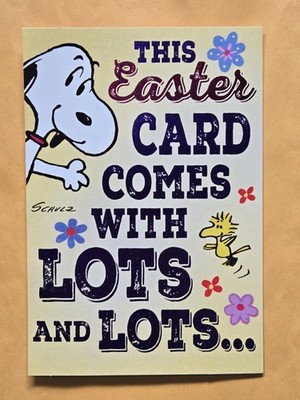 Snoopy Happy Easter Large Format Greeting Card (+ Envelope 5.5x8''). 
