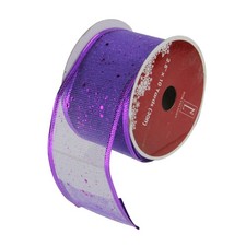 Northlight 12 Shimmering Purple Wired Christmas Ribbon Spools - 2.5"